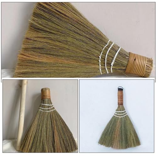 ULTECHNOVO 2pcs Soft Brooms with Detachable Long Handles, Small Woven Handheld Whisk Broom Set for Home Dusting and Floor Cleaning