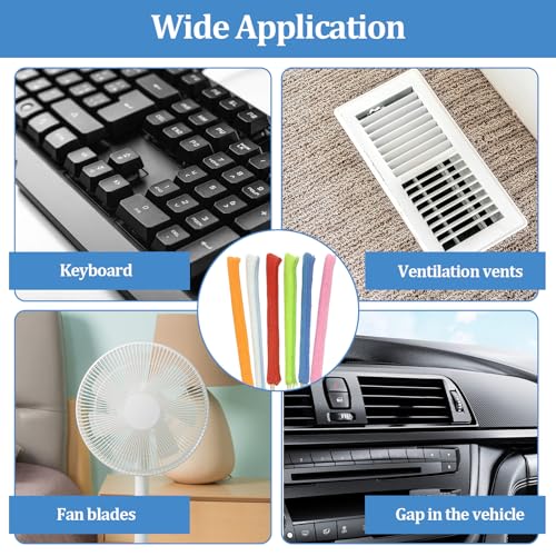 Microfiber Detail Duster Sticks,6 Pcs Mini Dusters for Cleaning,Mini Duster Crevice Cleaning Tool Car,Air Vent Cleaner Fan Cleaning Brush - style: 6 PCS
