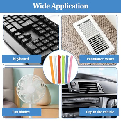 Microfiber Detail Duster Sticks,6 Pcs Mini Dusters for Cleaning,Mini Duster Crevice Cleaning Tool Car,Air Vent Cleaner Fan Cleaning Brush - style: 6 PCS