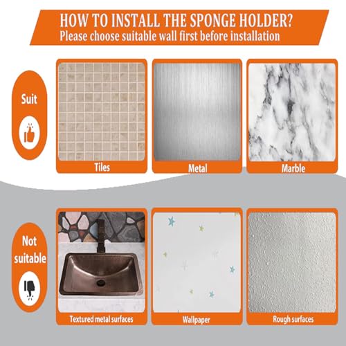 MURLONG Sponge Holder Smiley Face,Sink Caddy,Sink Organizer with 2 Suction Cups/1 Adhesive Strips,Designed for Sponge,Soap,Dish Brush,Scrubber - Green - color: Sage Green