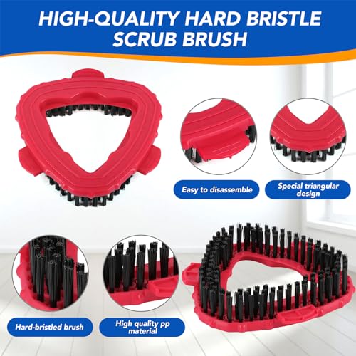 2 Pack Scrub Brush Head for EasyWring 1-Tank System, Hard Bristle Spin Mop Scrub Brush Attachment for Tile, Bathroom, Kitchen, Deck & Floor Cleaning - size: Scrub Brush-1TANK-2PC