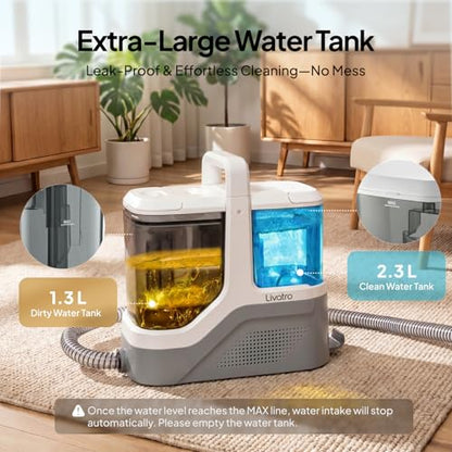 Portable Carpet Cleaner Machine for Pet Stains Upholstery Car Interior, 16kPa Powerful Suction Spot Cleaner with Dual Tank, Self-Cleaning Tool&16.4FT Cord for Couch Rug Stairs Deep Cleaning Machine