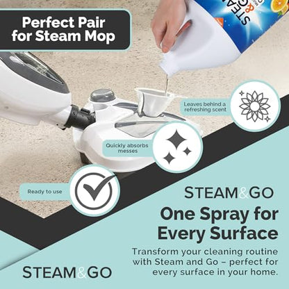 Steam & Go Multi-Purpose Cleaner Spray Refill with Oxy Power for Multi-Surfaces - Removes Stains, Eliminates Odors, & Degreases - Orange Scent, 1 gal - size: 128 Fl Oz (Pack of 1)