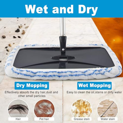 5 Pack Mop Heads Replacements for Ocedar Hardwood Floor 'N More Microfiber Mops,Terry Cloth Mops Refills 15 x 8 Flat Dust Mop Pads for O Cedar mop,Washable&Reusable Mopping Pads (Handle Not Included) - size: 5 Pack