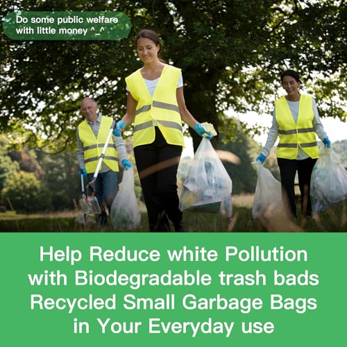 Compostable 2 Gallon Garbage Bags - Inwaysin Biodegradable 200 Counts Bulk Unscented Small Trash Bags Bulk Recycled Clear White Waste Basket Liners for Bathroom Kitchen Office - style: Bio-White-2Gal200