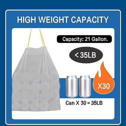 Large Trash Bags, Big Tall heavy duty 21 Gallon/ 50-90 Liter Drawstring Trash Bags, Easy-Dispense Leaf Roll, tear-free design, Extra-Strong Unscented 30 Count for Kitchen & Household & Commercial. - style: 21 Gallon 30 Count