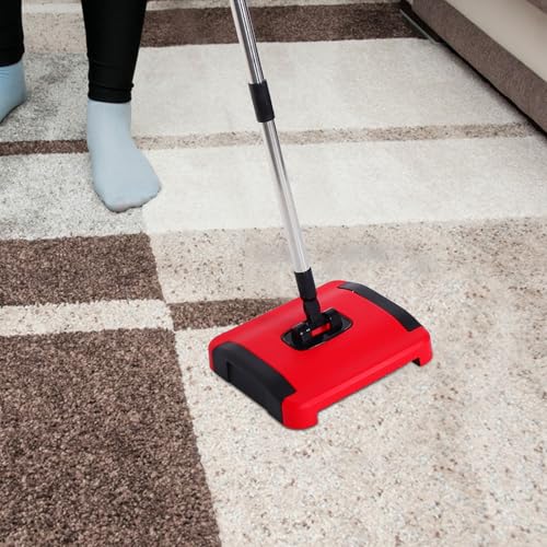 GALPADA Cordless Manual Sweeper with Adjustable Height and Powerful Vacuum for Pet Hair Removal Carpets and Hard Floors Lightweight Floor Sweeper for Home Office and Rugs Cleaning