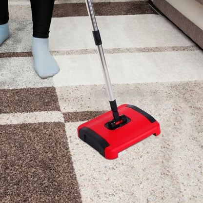 GALPADA Cordless Manual Sweeper with Adjustable Height and Powerful Vacuum for Pet Hair Removal Carpets and Hard Floors Lightweight Floor Sweeper for Home Office and Rugs Cleaning