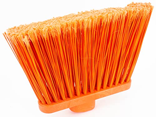 SPARTA 41082EC24 Plastic Color Coded Broom, Flagged Bristles, Long Broom With Angled Head For Large Debris, 56 Inches, Orange, (Pack of 12) - color: Orange