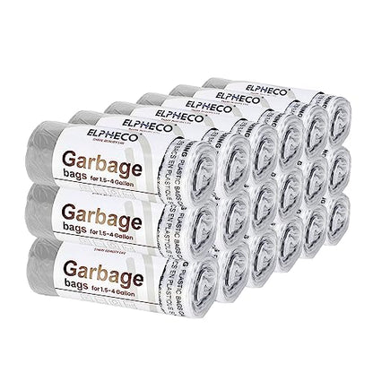 ELPHECO 2.5 Gallon Trash Bags │ 15 Liters Drawstring Garbage Bags │ Small Trash Bags For Bathroom Office Living Room Use │ Suitable For 1.5-4 Gallon Trash Can │ 18"×20" │ 180 Count / 18 Rolls │ A