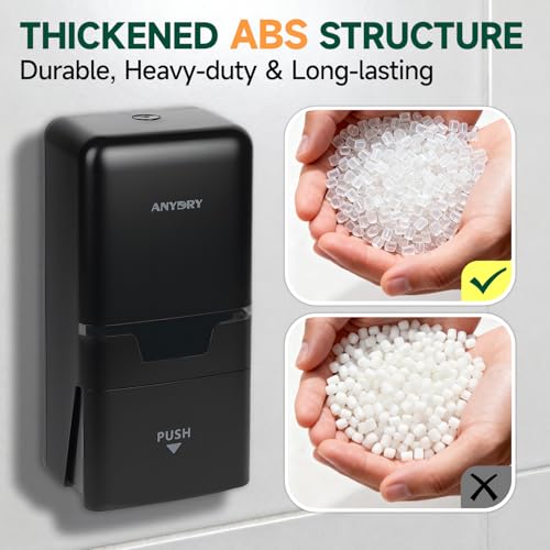 anydry Manual Liquid Soap Dispenser Wall Mount, 27oz (800 ml) Large Capacity for Commercial Bathroom - color: Black