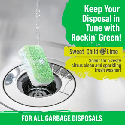 Rockin' Green Deep Cleaning and Deodorizing Tablets for Dishwashers, Washing Machines, and Garbage Disposals, Removes Odor and Residue (Garbage Disposal Cleaning Tablets, 24 Pack) - size: 1 Count (Pack of 24), style: Garbage Disposal Cleaning Tablets