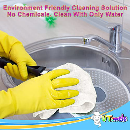 Microfiber Cleaning Towels, 12' x 12" All-Purpose Microfiber Rags - Ultra Soft Washcloths Reusable Shop Towels for Kitchen Bath Car Window Household Home and Commercial (White, 12"X12" 24-Pack) - color: White