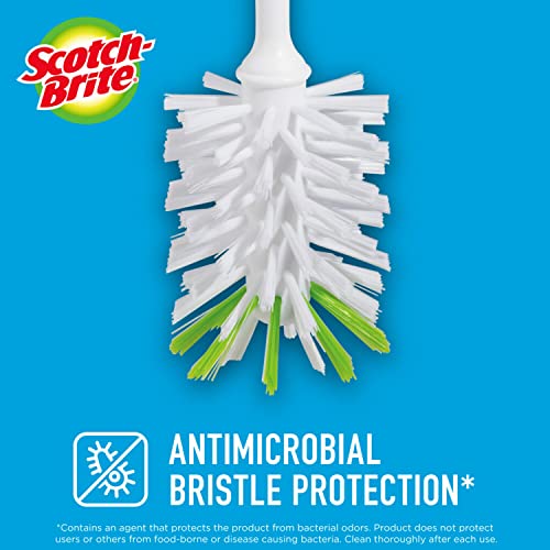 Scotch-Brite Dish Brush, 4 Pack, Green, Plastic Handle & Bristles, Safe for Cookware & More, Reusable, Glass & Water Bottle Brush