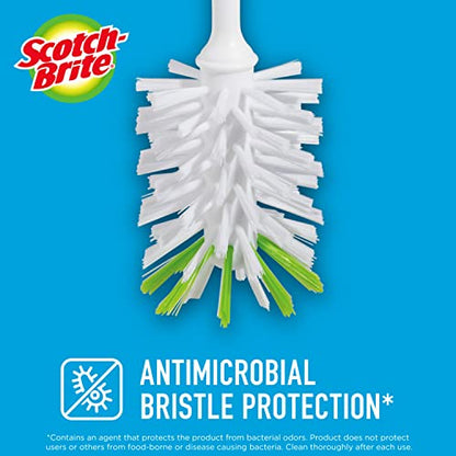 Scotch-Brite Dish Brush, 4 Pack, Green, Plastic Handle & Bristles, Safe for Cookware & More, Reusable, Glass & Water Bottle Brush