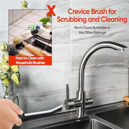 Hard Bristle Crevice Cleaning Brush, Small Cleaning Brushes, Grout Cleaner Brush, Toilet Brush, Scrub Brush for Shower Tile, Skinny Gap Cleaning Tools for Household Use(Pack of 6)