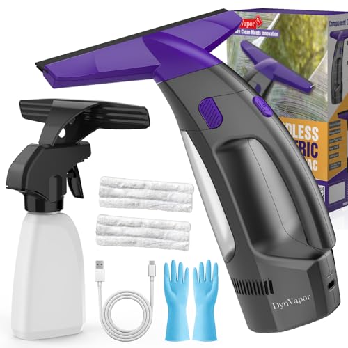 Streak-Free and Powerful Window Vacuum Squeegee Cordless, Window Cleaner with Ultra Absorbent Lint Free Microfiber Cloth, Multi-Purpose Gift Deep Cleans Window, Shower Glass, Mirror and Car