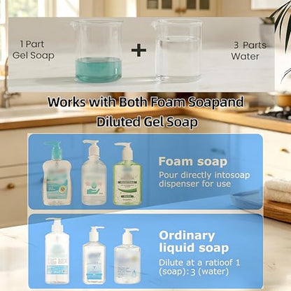 Touchless Automatic Foaming Soap Dispenser | USB Rechargeable Wall Mount 400ml Waterproof Sensor Foam Hand Soap Dispenser for Bathroom Kitchen Kids White - color: White Foam