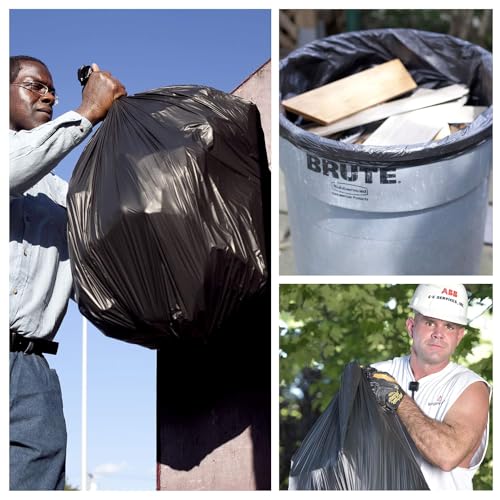 Aluf Plastics 45 Gallon Trash Can Liners (100 Count) - 40" x 46" - Thick 1.5 MIL Equivalent Black Trash Bags for Bathroom, Kitchen, Office, Industrial, Commercial, Recycling and More - color: Black, style: 45 Gal, 1.2 Mil, 100 Count