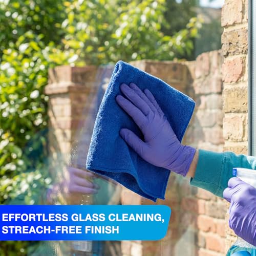Nuenen 60 Pcs Microfiber Cleaning Cloths for Cars 16 x 16 Inch Ultra Absorbent Car Towels Drying Reusable Cleaning Supplies House Kitchen Window Microfiber Towel (Purple,Blue) - color: Purple,blue