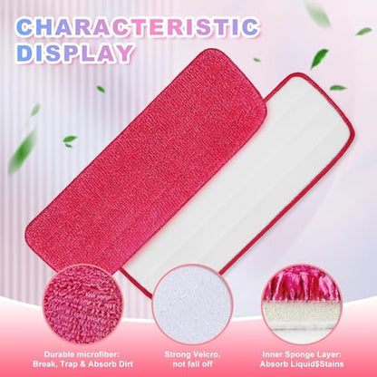 Replacement Microfiber Mop Pads Compatible with Rubbermaid Reveal Spray Mop with Washable Pads, 16.5" Reusable Wet & Dry Mop Replacement Pads Fit for Any Microfiber Reveal Flat Mops(8 Pack) - size: 8 Pack