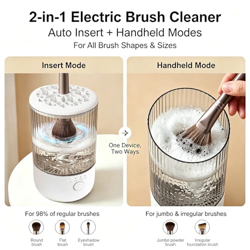 Electric Makeup Brush Cleaning Machine, Multi Functional Integrated Makeup Brushes Cleaner, One Click Start, Suitable for Various Makeup Brushes & Tools