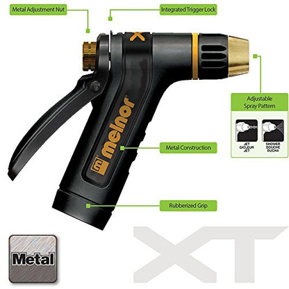 Melnor XT200; Heavy-Duty Metal Hose Nozzle with Rear Trigger; Adjustable Spray Nozzle Tip; 1 Pack - style: Adjustable Tip