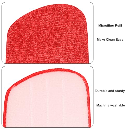 3 Pack Microfiber Mop Pads for OXO Good Grips Spray, Reusable & Washable, Mop Not Included, Red