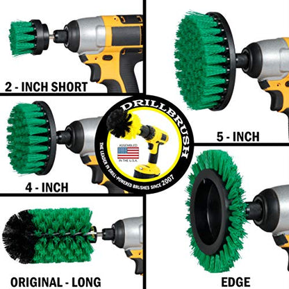 Rotating Nylon Spin Scrubber - Grout and Oven Cleaner Brush Set - Kitchen Cleaning Supplies - Gap Cleaning Brush Kit- Stainless Steel Appliances - Washing Machine, Microwave, Air Fryer & Wall Cleaner - color: Green