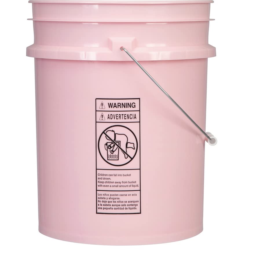 House Naturals 5 Gallon Pink Food Grade Plastic Storage Bucket (Pack of 3) Made in USA (Pink Buckets Without Lids) - color: Pink Buckets Without Lids