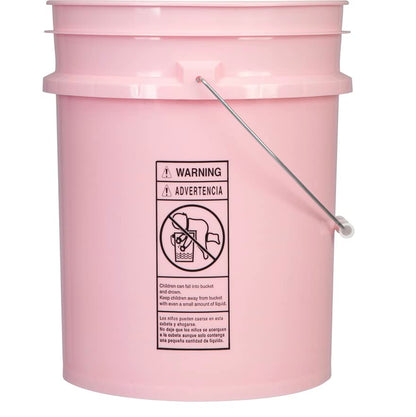 House Naturals 5 Gallon Pink Food Grade Plastic Storage Bucket with Lid Cover (Pack of 3) Made in USA (with White Easy Open Close Lids) - color: With White Easy Open Close Lids