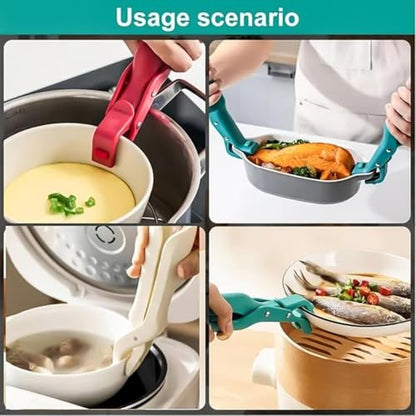 2026 New Hot Plate Gripper, Multi-Angle Anti-Scald Bowl Holder Clip, Multi-Function Hot Dish Gripper Handles, Kitchen Silicone Anti Slip Clip Tool for Pot, Pan, Bowl, Plate, Baking Tray (Green*1PC) - color: Green*1PC