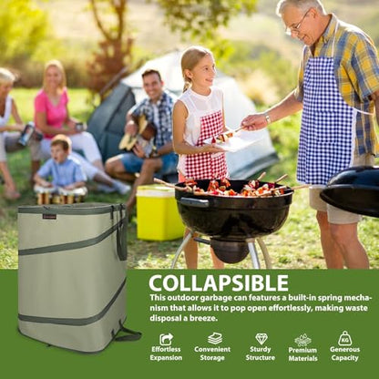 YUDI & GARDEN 46 Gallon Square Collapsible Yard Waste Containers | Collapsible Trash Can, For Collecting Weeds, Leaf, Yard and Party Waste