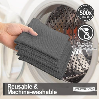 Microfiber Cleaning Cloth, 12 Pack Grey Cleaning Rags,12" X 11" Lint Free Dish Towels Wash Cloths, Reusable Microfiber Towels for Home and Kitchen Bathroom Apartment Cleaning Supplies - color: Grey, size: 12 Pack