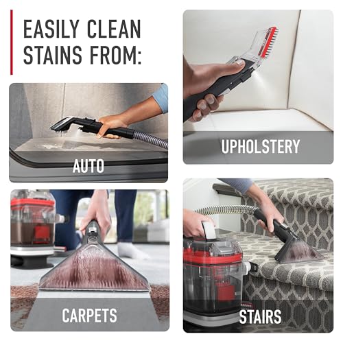 Hoover CleanSlate Plus Portable Carpet + Upholstery Spot Cleaner Machine, Powerful Suction with Versatile Tools, Pet Stain Remover, Car and Auto Detailer, Pair with Hoover Carpet Cleaner Solution - style: CleanSlate Plus