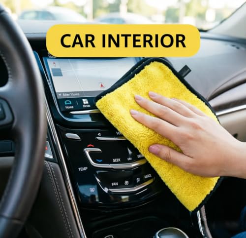 Microfiber Car Wash Towel Set (Pack of 6), 2X 11.8"x15.7" + 4X 11.8"x11.8", Ultra Soft Lint-Free Absorbent Drying Cloth for Auto Detailing, Scratch-Free & Quick Dry