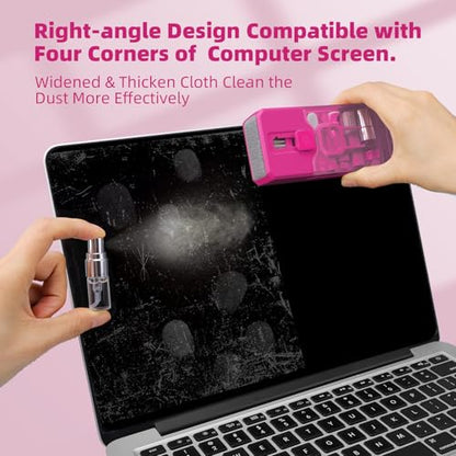 All-in-1 Keyboard Cleaner and Laptop Cleaning Kit - Professional Computer Screen-Safe Tools for MacBook and Electronics - Portable Brush Set for Gamers and Remote Professionals, HotPink - color: HotPink