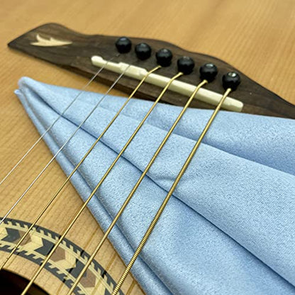 AAwipes Violin Clean Cloths Microfiber (6-Pack 12"x12" Cloths Blue) Plush Polishing Cloths for Musical Instruments Premium Cleaning Cloths for Guitar Piano Clarinet Trumpet Sax Universal (HCIS-1212-B) - color: Blue 6PCS