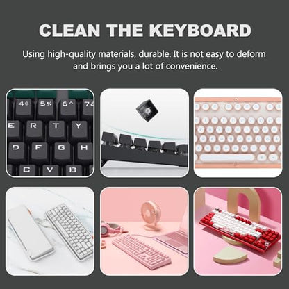 BESPORTBLE Mechanical Keyboard Cleaning Kit with Keyboard Keycap Remover and Anti-Static Computer Brush, Plastic and Metal Tools for Chip Picking and Lubricating