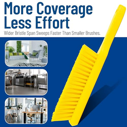 SPARTA 8 Inch Soft Counter Brush with Polyester Bristles and 5 Inch Handle, Color Coded Handheld Broom for Tables Countertops and Foodservice Surfaces, 13 Inch Overall Length, Yellow, Pack of 6 - color: Yellow