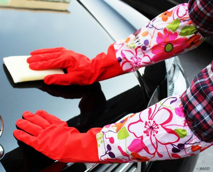 HAND Thermal Lined Gloves Arms Length All Purpose Cleaning Glove, Size M (Pair 20" Length) - Pack of 2
