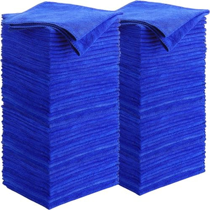 Nuenen Microfiber Cleaning Cloths for Cars 16 x 16 Inch Ultra Absorbent Car Towels Drying Reusable Cleaning Supplies House Kitchen Window Microfiber Towel(Blue,60 Count) - color: Blue