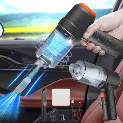 Car Vacuum Cleaner with Cleaning Cloth 120w Portable Handheld Vacuum Cleaner Powerful Suction USB Rechargeable Vacuum Cleaner Mini Dusts Buster Mini Vacuum Electric Duster for Cars Home