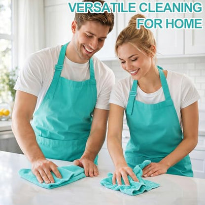 Nuenen Cleaning Cloths for Cars 16 x 16 Inch Ultra Absorbent Towels Drying Microfiber Reusable Cleaning Supplies House Kitchen Window Microfiber Towel(Teal Blue,60 Pcs) - color: Teal Blue