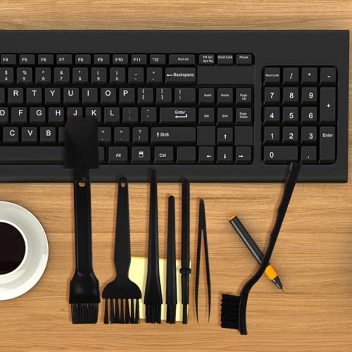 BESTOYARD Anti Static Brush Set 7 Pcs Brush Kit for Keyboard Cleaning Computer Keyboard Laptop Cleaning Kit Phone Dust Removal Portable Pa Brushes for Safe Device Care