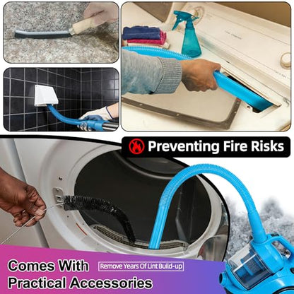 9Pcs Dryer Vent Cleaner Kit for GE Washer Dryer Combo,WH01X35719 Lint Filter replacement with dryer vent brush, Dryer Vent Vacuum Hose Attachment,Hand Washable and Reusable,Models: PFQ97HSPVDS - style: Dryer Vent Cleaner Kit