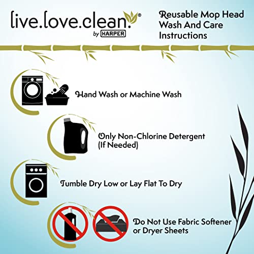 Harper Live.Love.Clean. Bamboo 2-in-1 Smooth Surface Wet/Dry Dust Mop with (2) Washable Pads for Cleaning Dust, Pet Hair & Fine Dry Dirt - style: Bamboo Wet/Dry Dust Mop
