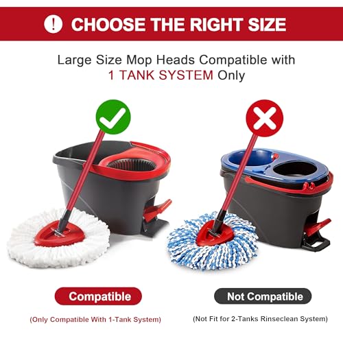O-Ceda Easy Wrin Spin Mop Replacement - 8 Pack Microfiber Spin Mop Heads, Easy Cleaning Refills - size: 8 Pack