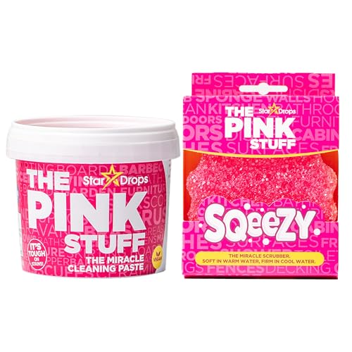 Stardrops- The Pink Stuff Miracle Cleaning Paste - SQeeZY Scrubber Sponge Bundle - size: 0.5 Ounce (Pack of 2)