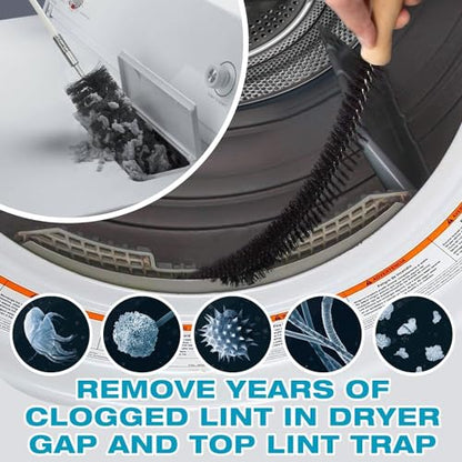 Sealegend 58-Pieces 40-Feet Dryer Vent Cleaner Kit, Dryer Cleaning Tools, Include Omnidirectional Blue Dryer Lint Vacuum Attachment, Dryer Vent Brush, Universal Vacuum & Dryer Adapters - size: 40 Feet